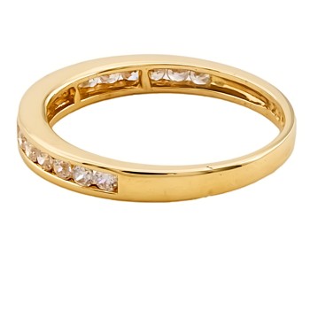 14ct Gold Cubic Zirconia Half Eternity Ring size M